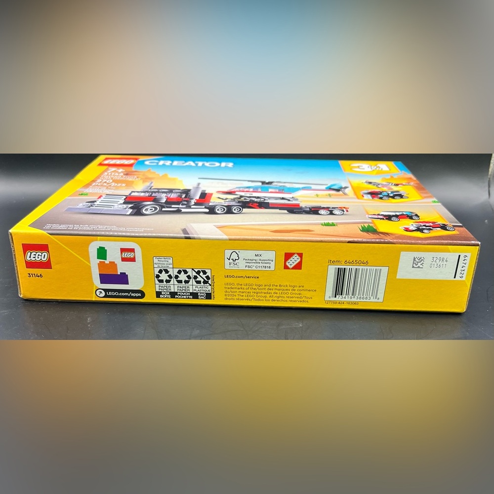 LEGO Creator 3-in-1 Flatbed Truck/Helicopter Set - Red, Black,‎ and Blue,sealed - Picture 4 of 5